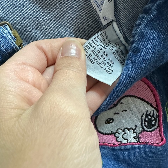 Vintage Peanuts Denim Bib Overalls with Best Friends Embroidery - Picture 4 of 6